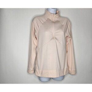 Eddie Bauer Women's Long Sleeve Mock Neck Full Zip Coral Sweatshirt‎